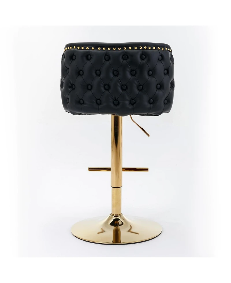 Simplie Fun Adjustable Swivel Bar Stools, Set of 2, Black