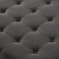 Streamdale Dark Grey Button Tufted Ottoman with Storage