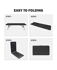 Streamdale Portable Plastic Camping Table, High Load Bearing Foldable Black Table