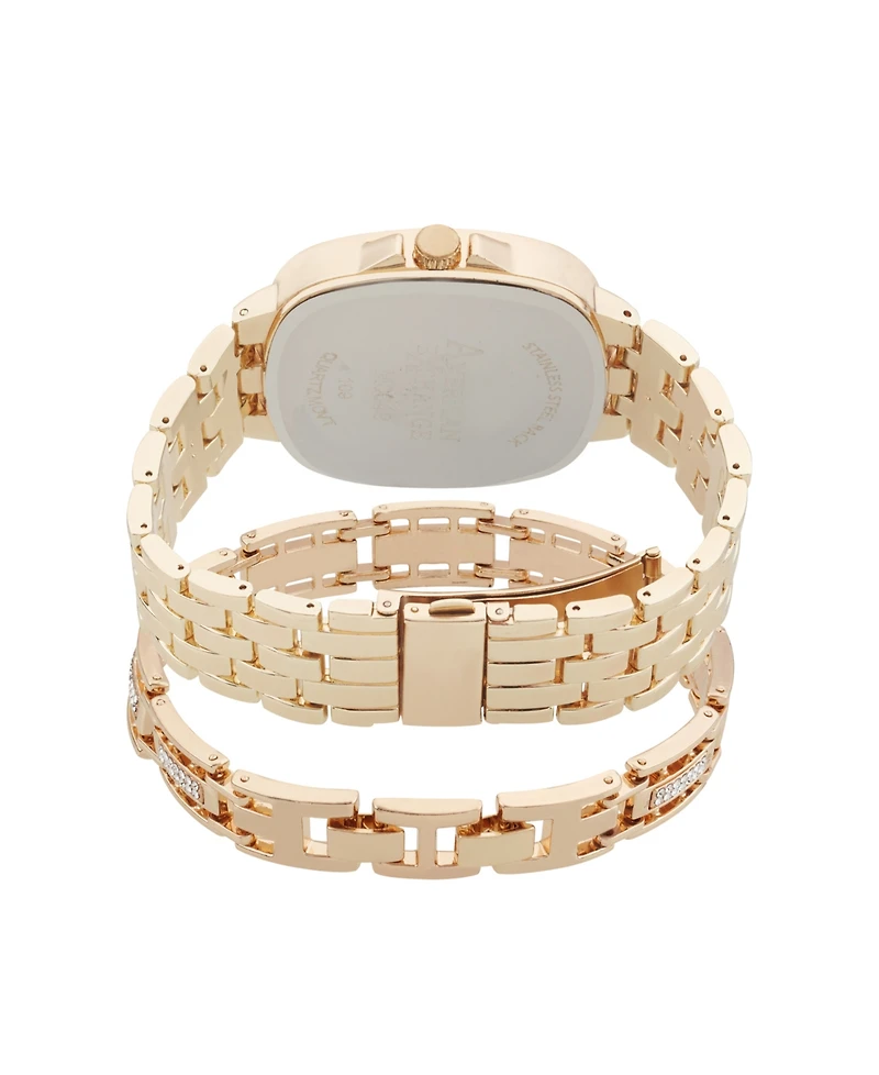 American Exchange Men's Crystal Bracelet Watch 46mm Gift Set