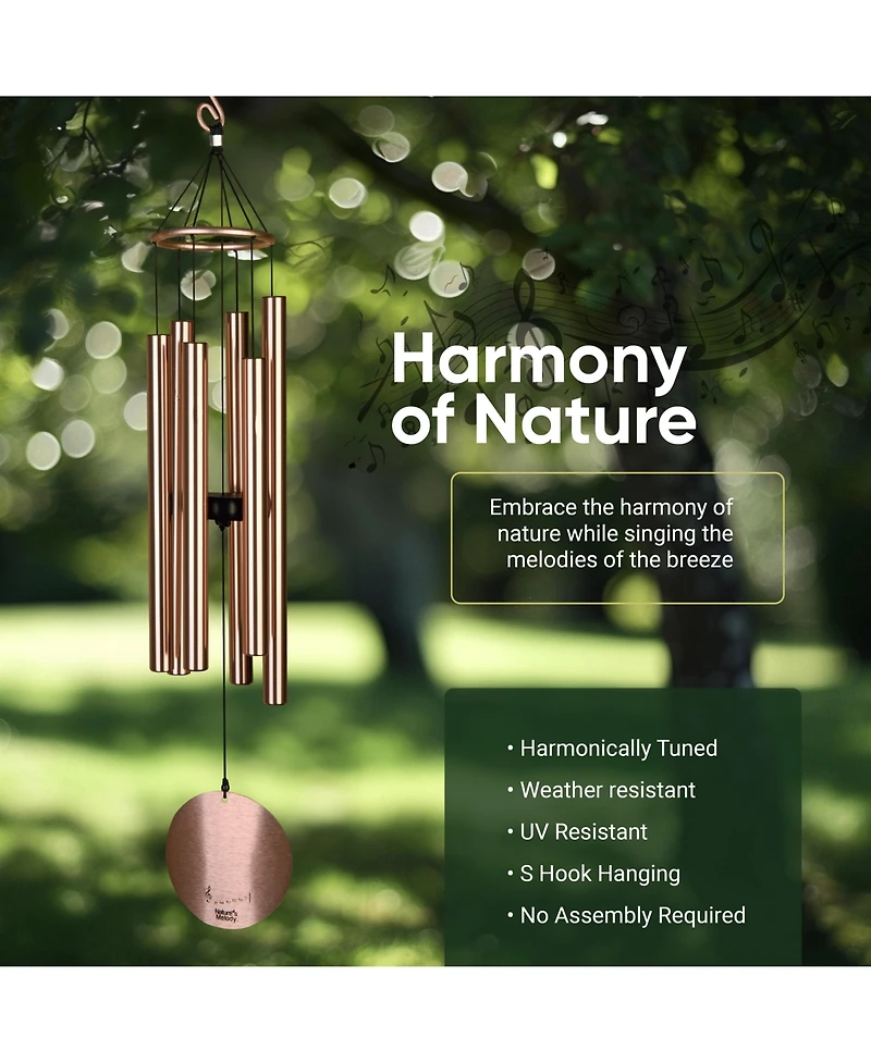 Nature's Melody Aureole Tunes Wind Chimes - 6-Tube Outdoor chime, C Pentatonic Scale 42 Inch
