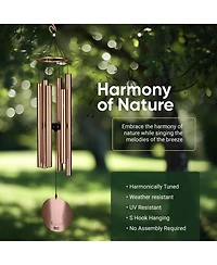 Nature's Melody Aureole Tunes Wind Chimes - 6-Tube Outdoor chime, C Pentatonic Scale 42 Inch