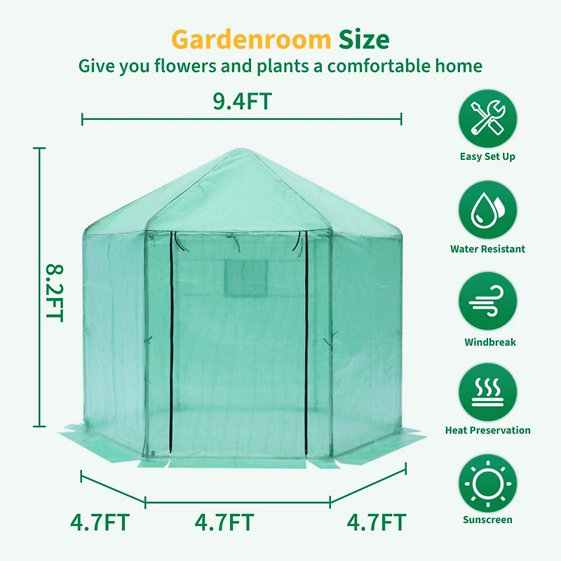 Streamdale Hexagonal Reinforced Walk-In Greenhouse