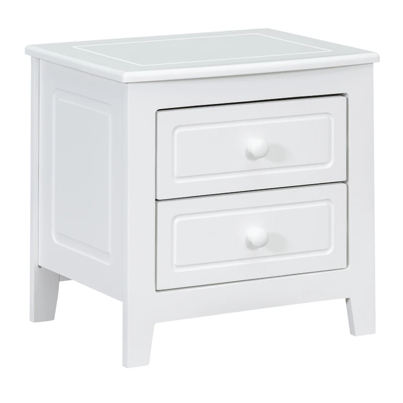 Simplie Fun 2-Drawer Nightstand For Bedroom, Mid Century Retro Bedside Table With Classic Design