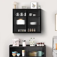 27.56" Glass Doors Modern Two-Door Wall Cabinet
