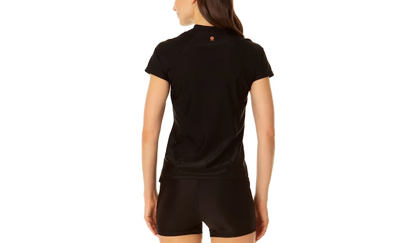Coppersuit Women's Short Sleeve Zip Front Rashguard Top