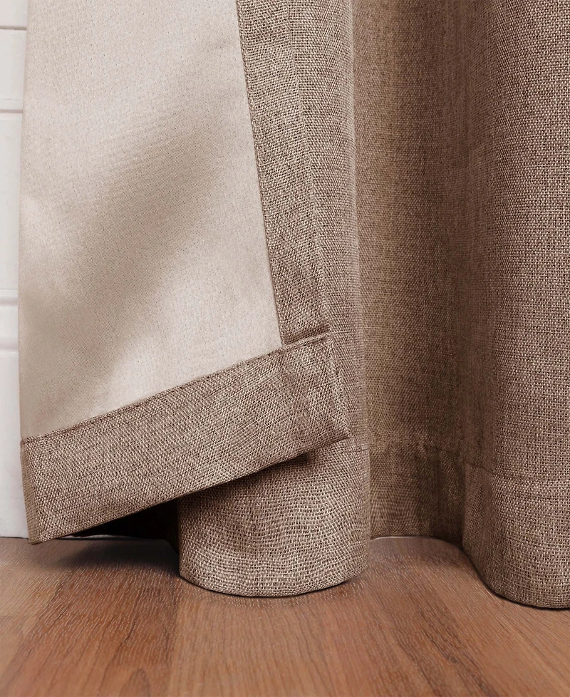 Superior Linen-Inspired Classic Room Darkening Modern Fade Resistant -Piece Curtain Set with Grommet Header Top