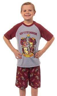 Harry Potter Boys Hogwarts Castle All Houses 2 Piece Raglan Pajama Set