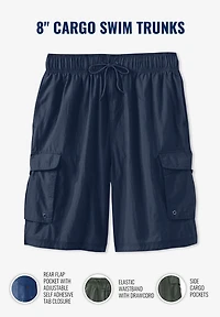 KingSize Big & Tall 8" Cargo Swim Trunks