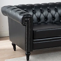 Streamdale Furniture 83.66 Inch Width Traditional Square Arm Removable Cushion 3 Seater Sofa