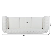 Streamdale Furniture 84.65" Rolled Arm Chesterfield 3 Seater Sofa