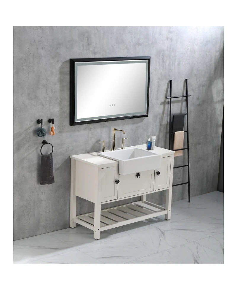 24" L X 19" W With White Sink Vanity Sinks Farmhouse/Apron Front