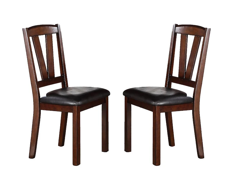 Streamdale Walnut Wood Framed Back Dining Chairs w/ Cushions (Set of 2)