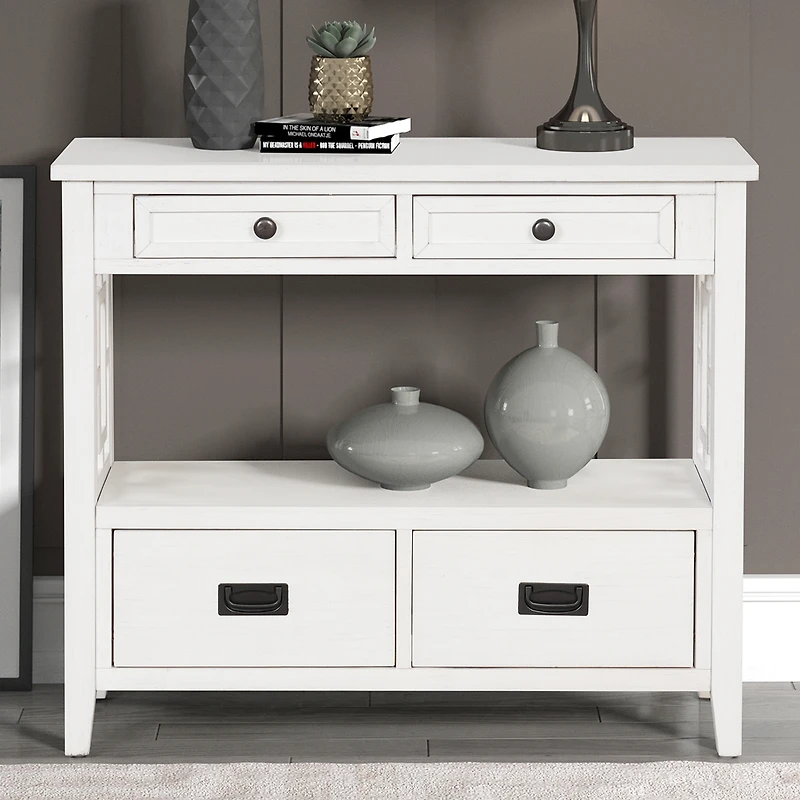 Streamdale 36" Farmhouse Console Table with Drawers and Shelf