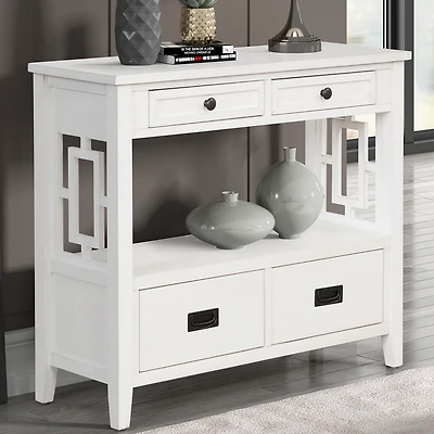 Streamdale 36" Farmhouse Console Table with Drawers and Shelf