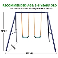 Streamdale Two Station Swing Set For Children