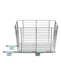 Household Essentials Glidez Steel Pull-Out/Slide-Out Storage Organizer with Plastic Liner for Under Cabinet or Wire Shelf Produce Bin Design