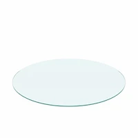 Streamdale Furniture 36 Inch Round Tempered Glass Table Top Clear Glass 1/4 Inch Thick Flat Polished Edge