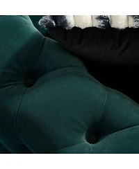 Streamdale Furniture Chesterfield Modern Tufted Velvet Living Room Sofa, 84.25" W Couch, Green