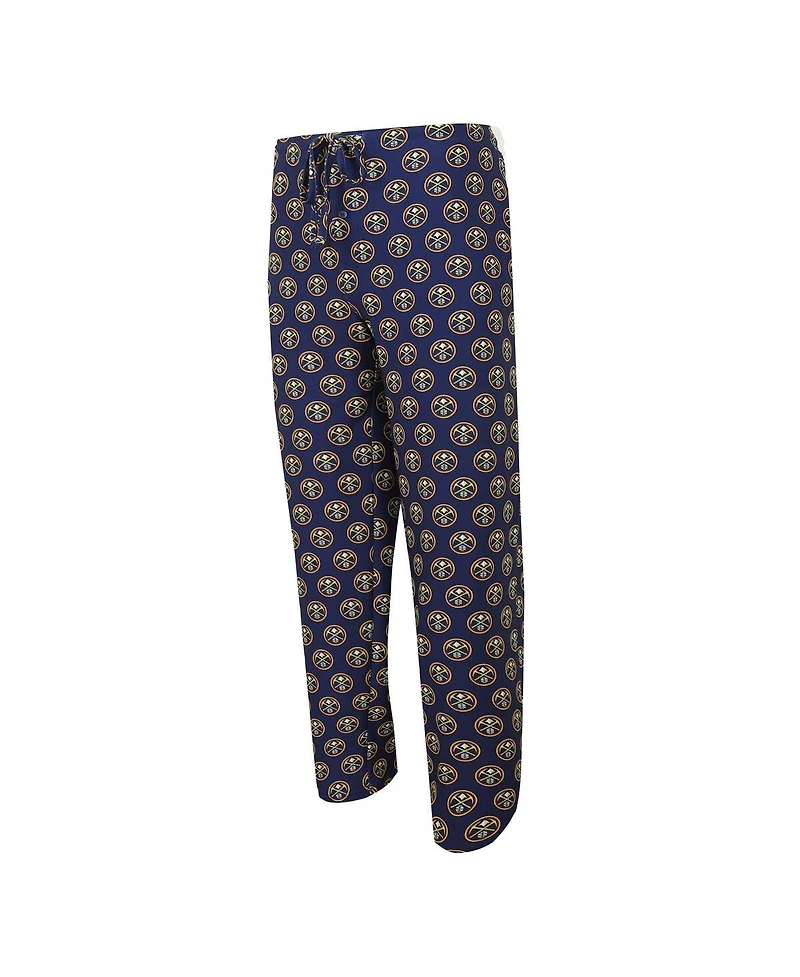 Concepts Sport Men's Navy Denver Nuggets Gauge Allover Print Pants