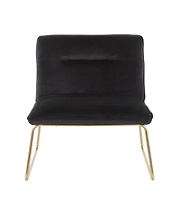 Simplie Fun Casper Contemporary Accent Chair In Gold Metal And Black Velvet