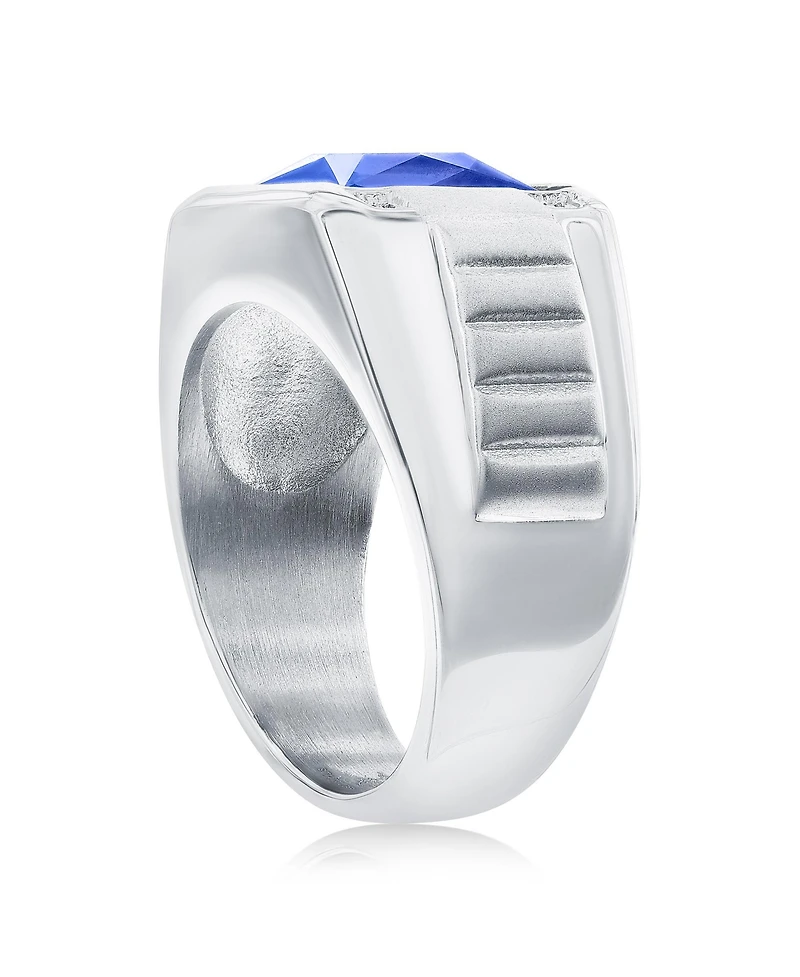 Stainless Steel Genuine Spinel Square Cz Ring