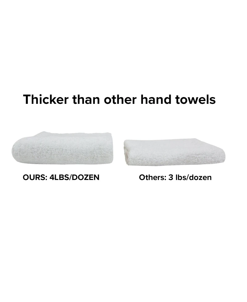 Arkwright Home Terry Polishing Hand Towels (12 Pack), 16x27 in., Heavy 550 Gsm, Absorbent Cotton, Multi-Purpose, Reusable, Color Options