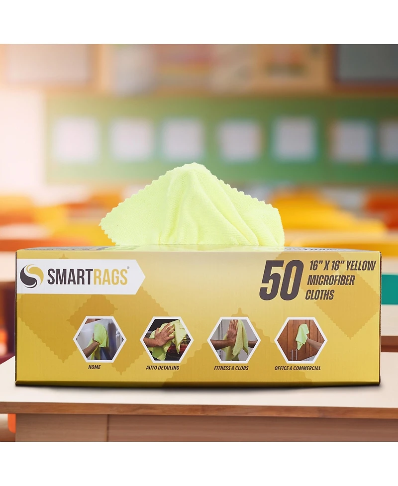 Arkwright Home Arkwright SmartRags Xl Microfiber Cleaning Cloths (Box of 50), 35 Grams, 16x16, Reusable, Multi-Purpose, Color Options