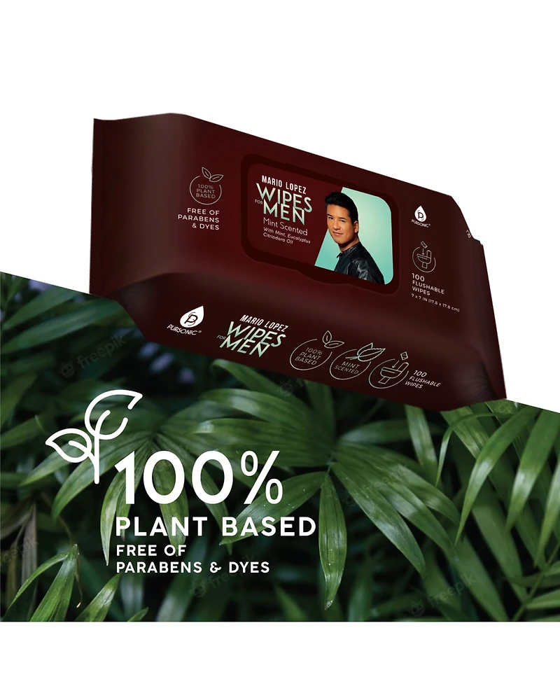 Mario Lopez 12 Pack of Flushable Man Wipes (1200 Mint Scented Wipes)