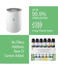 Pursonic Air Purifier with 6-Pack Premium Essential Oils Collection
