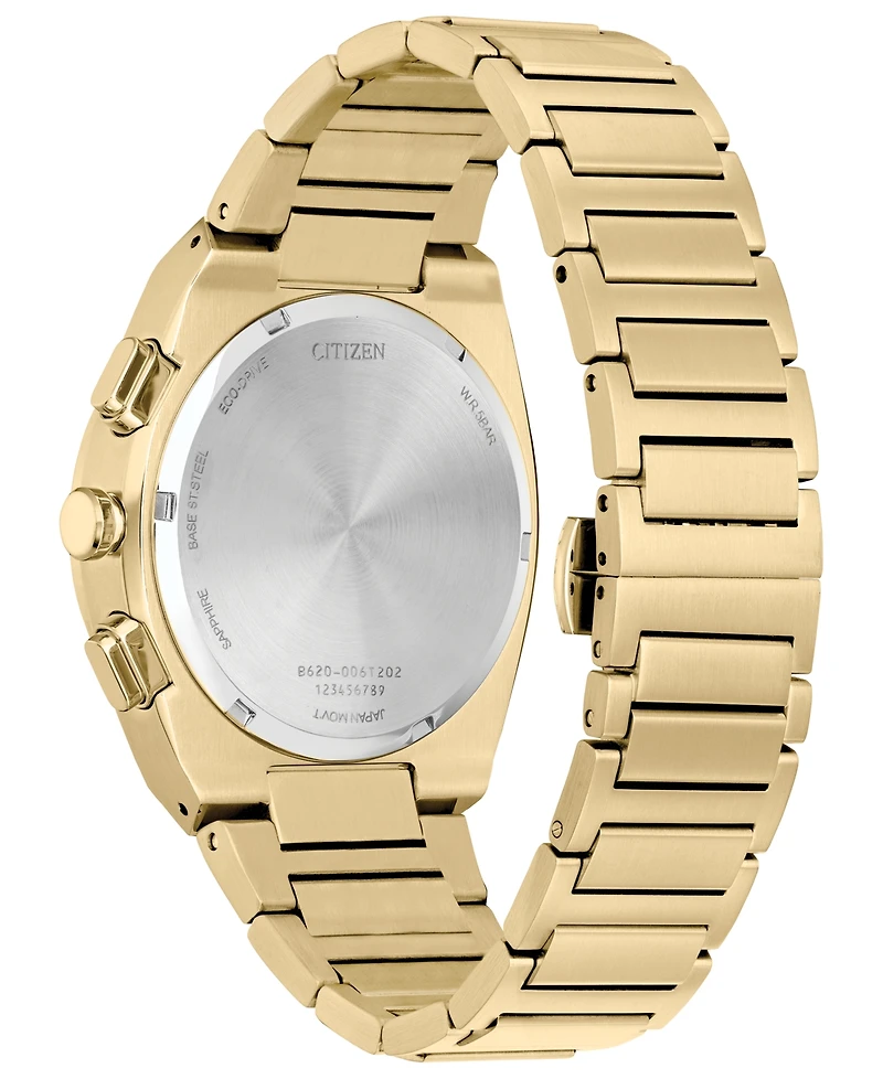 Citizen Eco-Drive Men's Chronograph Modern Axiom Gold-Tone Stainless Steel Bracelet Watch 43mm