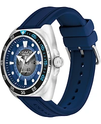 Coach Men's Charter Automatic Blue Silicone Watch 44mm