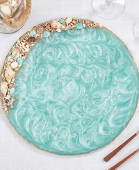 Saro Lifestyle Resin Enchanted Seashell Placemat Set of 4,14"x14"