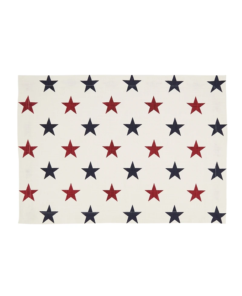 Saro Lifestyle Americana Stars Placemat Set of 4, 14"x20"