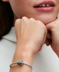 Pandora Sterling Silver Green Monstera Leaves Charm