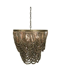 Storied Home 2-Tier Draped Wood Bead Chandelier