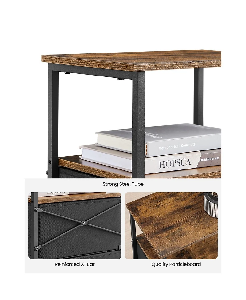 Slickblue Nightstand With 2 Drawers, 2 Drawer Dresser For Bedroom, Side Table With 2 Fabric Drawers