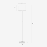 Emery Modern Led Standing Floor Lamp with White Drum Shade (60"), Bulb Included