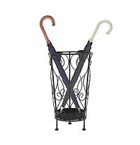 vidaXL Umbrella Stand Vintage Style Metal 10.2"x18.1" Black