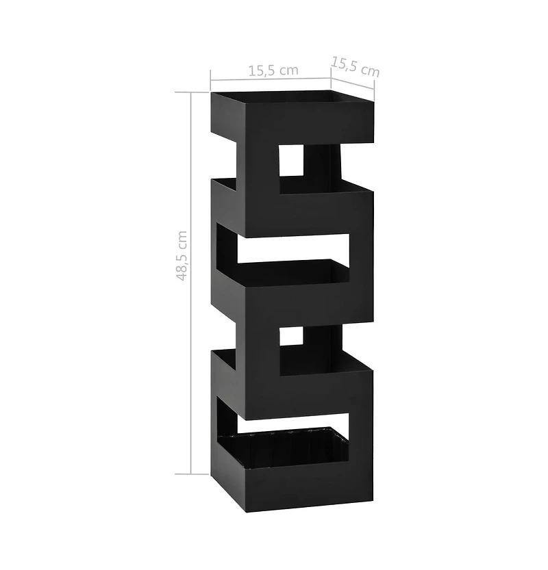 vidaXL Umbrella Stand Tetris Steel Black