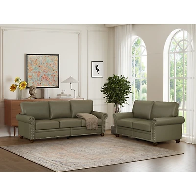 Streamdale Furniture Living Room Sofa With Storage Sofa 2+3 Sectional Grey Faux Leather