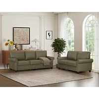 Streamdale Furniture Living Room Sofa With Storage Sofa 2+3 Sectional Grey Faux Leather