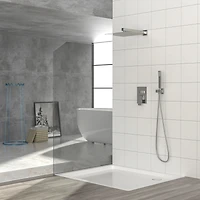 12" Rain Shower Head Systems, Brushed Nickel, Wall Mounted Shower