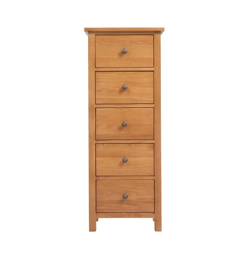 Tall Chest of Drawers 17.7"x12.5"x43.3" Solid Oak Wood