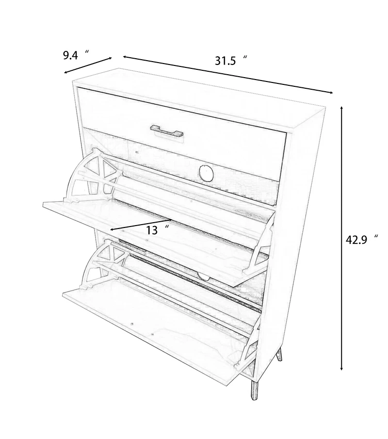 Streamdale Furniture Shoe Cabinet for Home or Office Use