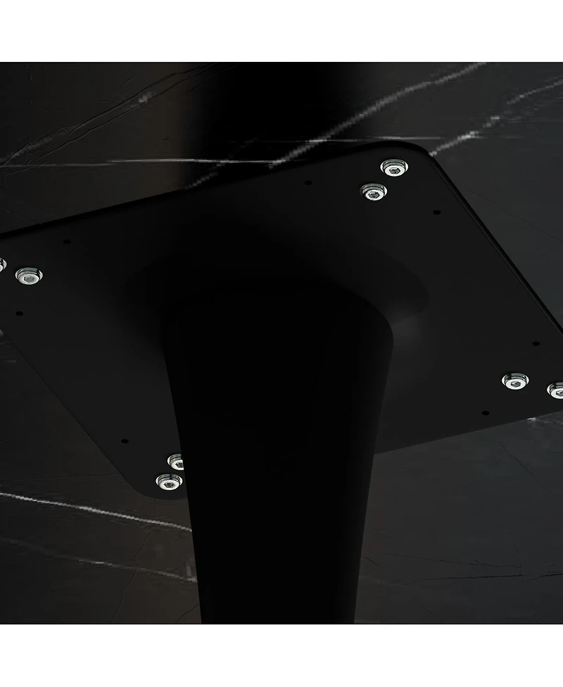 Simplie Fun Modern Marble Coffee Table, Octagonal, Metal Base