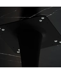 Simplie Fun Modern Marble Coffee Table, Octagonal, Metal Base