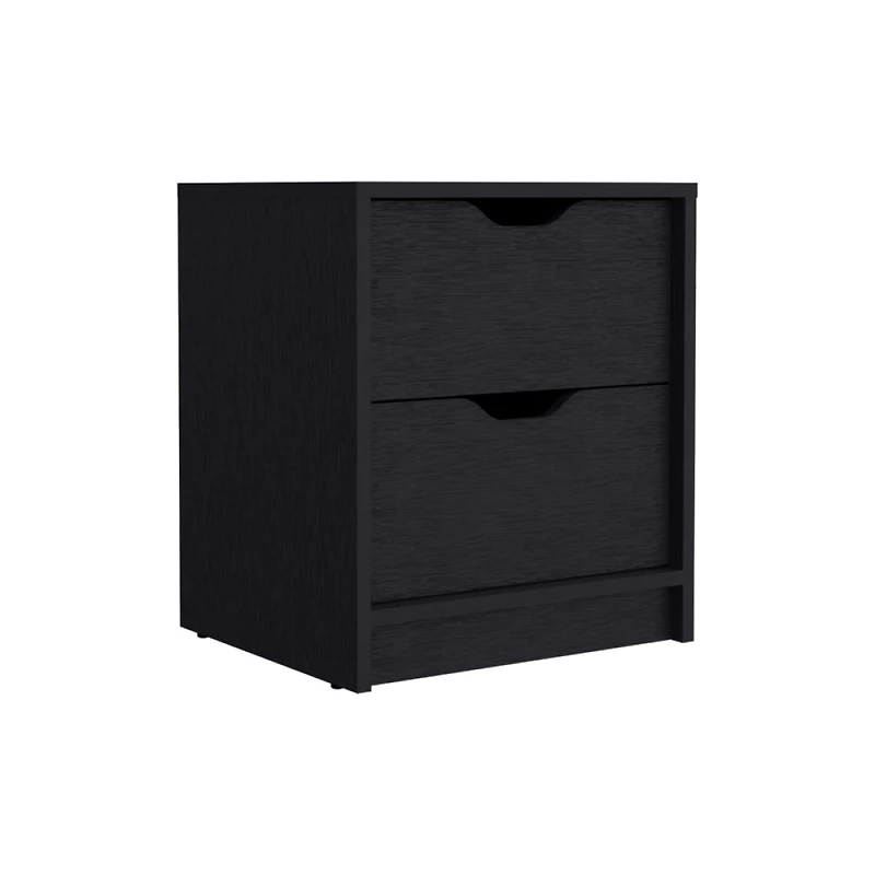 Streamdale Basilea 2 Drawers Nightstand, Pull Out System - Black