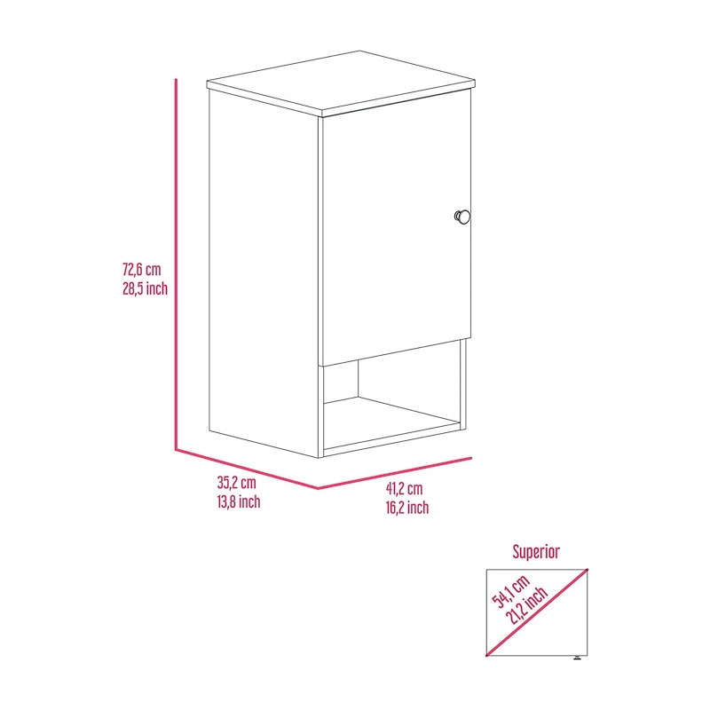 Streamdale Kensington 1-Shelf Medicine Cabinet Light Oak And White
