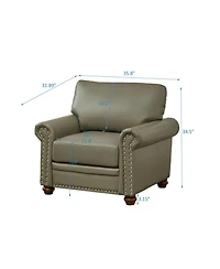 Streamdale Furniture Living Room Sofa Single Seat Chair With Wood Leg Faux Leather